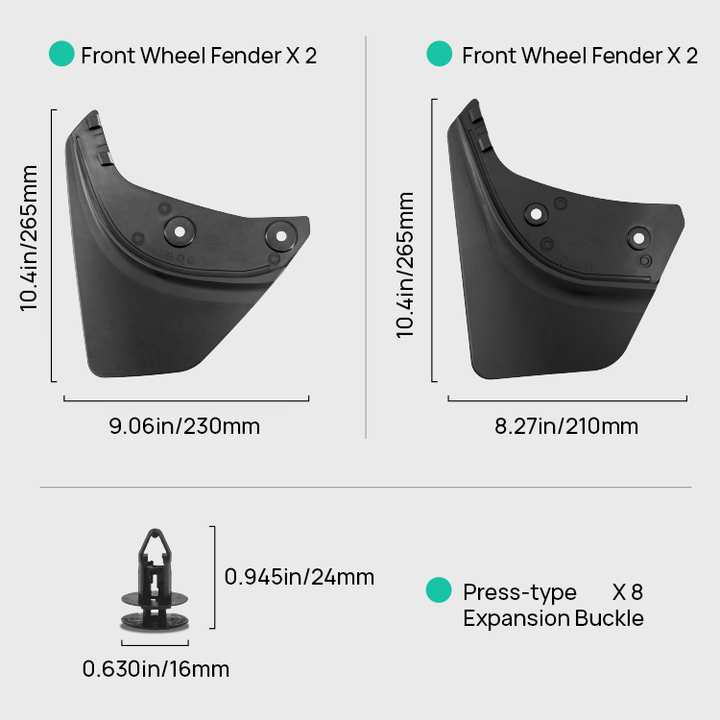 HALOBLK Guardabarros para Tesla Model Y
