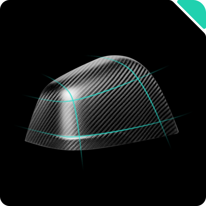 HALOBLK Carcasas para Espejos Laterales de Fibra de Carbono